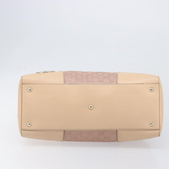 GUCCI GG Canvas Lovely Boston Bag Pink Gold Auth 197628