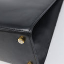 Salvatore Ferragamo Vala Hand Bag Leather Black Gold Auth 197630-15