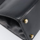 Salvatore Ferragamo Vala Hand Bag Leather Black Gold Auth 197630-16