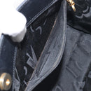 Salvatore Ferragamo Vala Hand Bag Leather Black Gold Auth 197630-20