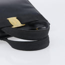 Salvatore Ferragamo Vala Hand Bag Leather Black Gold Auth 197630-7