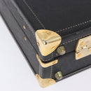 Christian Dior Honeycomb Canvas Trunk PVC Black Gold Auth 197631A-11