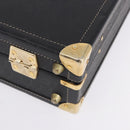 Christian Dior Honeycomb Canvas Trunk PVC Black Gold Auth 197631A-12