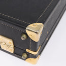 Christian Dior Honeycomb Canvas Trunk PVC Black Gold Auth 197631A-14