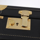 Christian Dior Honeycomb Canvas Trunk PVC Black Gold Auth 197631A-17