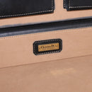Christian Dior Honeycomb Canvas Trunk PVC Black Gold Auth 197631A-18