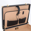 Christian Dior Honeycomb Canvas Trunk PVC Black Gold Auth 197631A-19