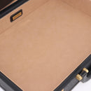 Christian Dior Honeycomb Canvas Trunk PVC Black Gold Auth 197631A-20