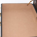 Christian Dior Honeycomb Canvas Trunk PVC Black Gold Auth 197631A-22