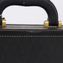Christian Dior Honeycomb Canvas Trunk PVC Black Gold Auth 197631A-4