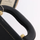 Christian Dior Honeycomb Canvas Trunk PVC Black Gold Auth 197631A-9
