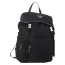 PRADA Backpack Nylon Black Silver Auth 197634-1