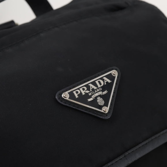 PRADA Backpack Nylon Black Silver Auth 197634