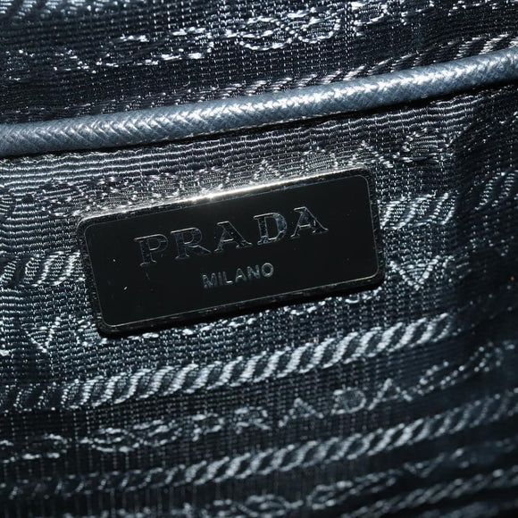 PRADA Backpack Nylon Black Silver Auth 197634
