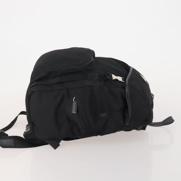 PRADA Backpack Nylon Black Silver Auth 197634
