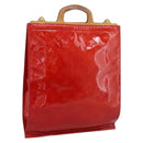 LOUIS VUITTON Monogram Vernis Stanton Hand Bag Red M91078 LV Auth 197637-1