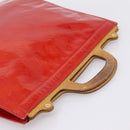 LOUIS VUITTON Monogram Vernis Stanton Hand Bag Red M91078 LV Auth 197637-6