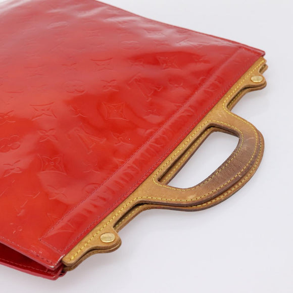 LOUIS VUITTON Monogram Vernis Stanton Hand Bag Red M91078 LV Auth 197637