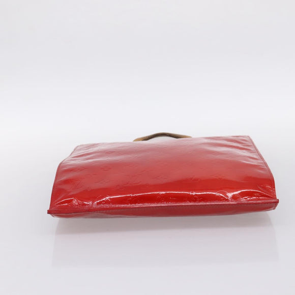 LOUIS VUITTON Monogram Vernis Stanton Hand Bag Red M91078 LV Auth 197637