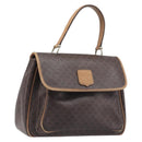 CELINE Macadam Canvas Hand Bag PVC Leather Brown Gold Auth 197642-1