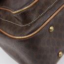 CELINE Macadam Canvas Hand Bag PVC Leather Brown Gold Auth 197642-16