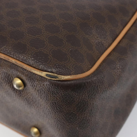 CELINE Macadam Canvas Hand Bag PVC Leather Brown Gold Auth 197642