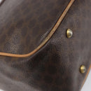 CELINE Macadam Canvas Hand Bag PVC Leather Brown Gold Auth 197642-18