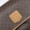 CELINE Macadam Canvas Hand Bag PVC Leather Brown Gold Auth 197642-19