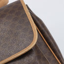 CELINE Macadam Canvas Hand Bag PVC Leather Brown Gold Auth 197642-9