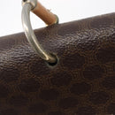 CELINE Macadam Canvas Hand Bag PVC Leather Brown Gold Auth 197642-20