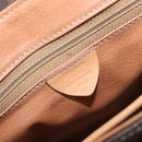CELINE Macadam Canvas Hand Bag PVC Leather Brown Gold Auth 197642-12