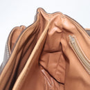 CELINE Macadam Canvas Hand Bag PVC Leather Brown Gold Auth 197642-23