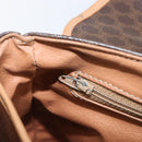 CELINE Macadam Canvas Hand Bag PVC Leather Brown Gold Auth 197642-24