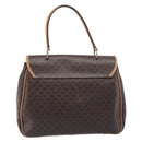 CELINE Macadam Canvas Hand Bag PVC Leather Brown Gold Auth 197642-2