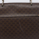 CELINE Macadam Canvas Hand Bag PVC Leather Brown Gold Auth 197642-3