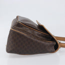CELINE Macadam Canvas Hand Bag PVC Leather Brown Gold Auth 197642-4
