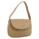 BOTTEGA VENETA INTRECCIATO Hand Bag Satin Gold Auth 197646-1