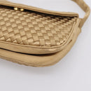 BOTTEGA VENETA INTRECCIATO Hand Bag Satin Gold Auth 197646-9