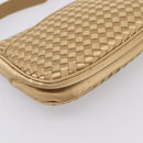 BOTTEGA VENETA INTRECCIATO Hand Bag Satin Gold Auth 197646-16