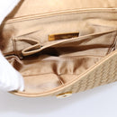 BOTTEGA VENETA INTRECCIATO Hand Bag Satin Gold Auth 197646-10