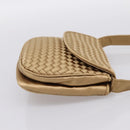BOTTEGA VENETA INTRECCIATO Hand Bag Satin Gold Auth 197646-4
