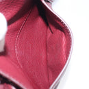 PRADA Hand Bag Leather Wine Red Silver Auth 197647A-25