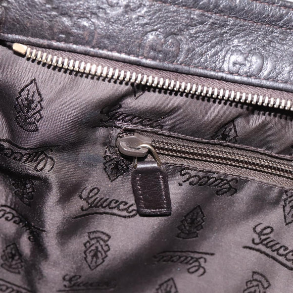 GUCCI GG Canvas Guccissima Shoulder Bag Leather Black Gold 201446 Auth 197649
