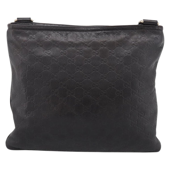 GUCCI GG Canvas Guccissima Shoulder Bag Leather Black Gold 201446 Auth 197649