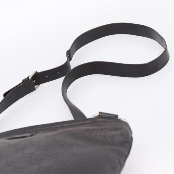 GUCCI GG Canvas Guccissima Shoulder Bag Leather Black Gold 201446 Auth 197649