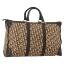Christian Dior Trotter Canvas Boston Bag Beige Gold Auth 197651-1