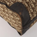 Christian Dior Trotter Canvas Boston Bag Beige Gold Auth 197651-14