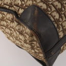 Christian Dior Trotter Canvas Boston Bag Beige Gold Auth 197651-16