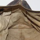 Christian Dior Trotter Canvas Boston Bag Beige Gold Auth 197651-18