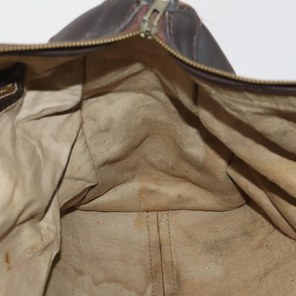 Christian Dior Trotter Canvas Boston Bag Beige Gold Auth 197651